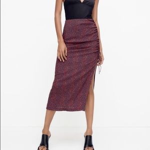 Zara Floral Print Midi Skirt